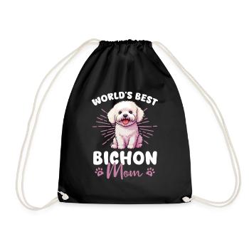 Bichon frisé Groovy Bichon Maman - Sac de sport léger - noir - Devant