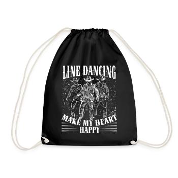 Danse en ligne, Musique country, Cowboy, Danse en ligne - Sac de sport léger - noir - Devant