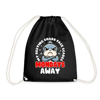 MON VISAGE DE REQUIN AU REPOS FAIT PEUR LES LUNDIS - Sac de sport léger - noir - Devant