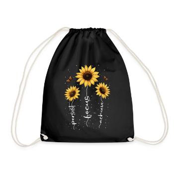 Fleurs d’été Fleur Inspiration Dicton de motivation - Sac de sport léger - noir - Devant