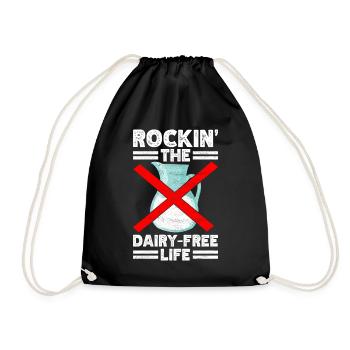 Lactose intolerance Lactose intolerant - Drawstring Bag - black - Front
