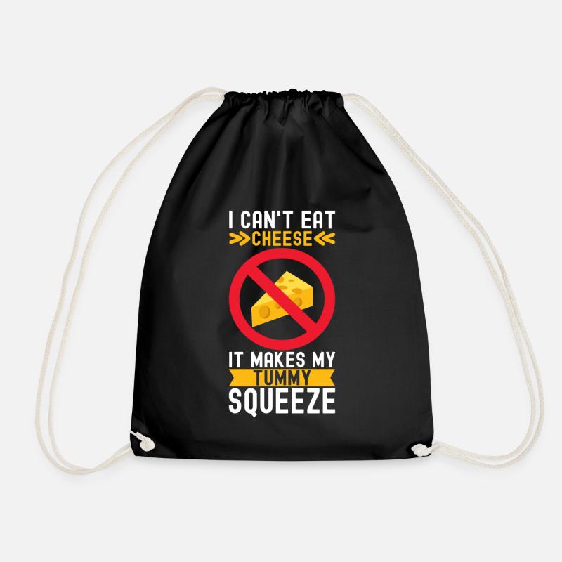Lactose intolerance Lactose intolerant - Drawstring Bag - black