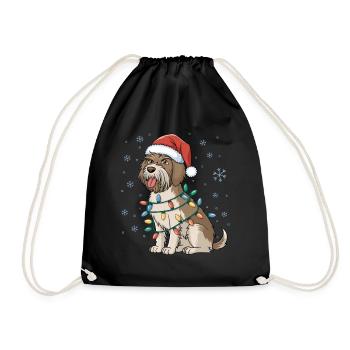 Griffon pointant à poil dur Noël lumières de Noël - Sac de sport léger - noir - Devant