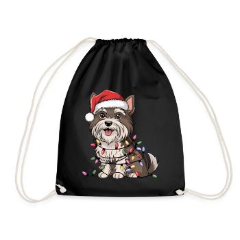 Tibetan Terrier Christmas Lights Xmas Dogs Gifts - Turnbeutel - Schwarz - Vorne