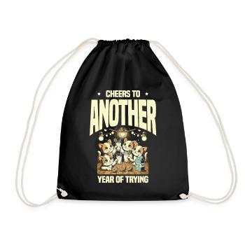 Cheers to another year full of humorous attempts - Drawstring Bag - black - Front