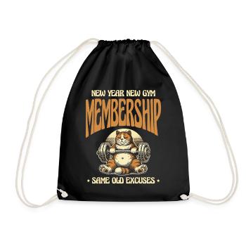 New year, new membership, old excuses - Drawstring Bag - black - Front