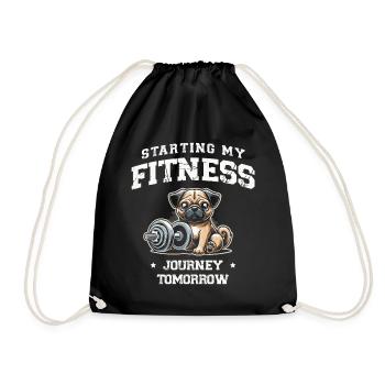 Demain, le voyage de remise en forme commence, la motivation physique - Sac de sport léger - noir - Devant