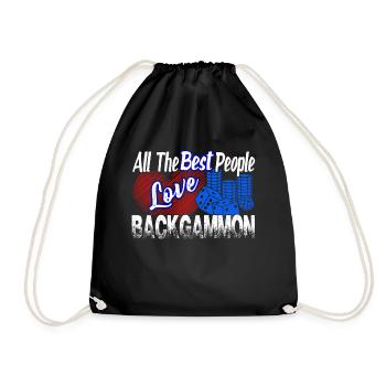 All The Best People Love Backgammon - Drawstring Bag - black - Front