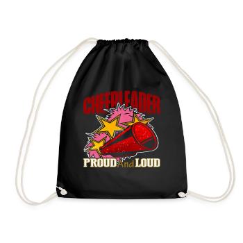 Cheerleader Proud And Loud - Drawstring Bag - black - Front