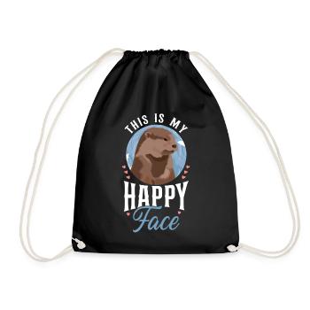 Otter This Is My Happy Face - Turnbeutel - Schwarz - Vorne