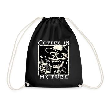 COFFEE IS MY FUEL - SKELETON - Drawstring Bag - black - Front