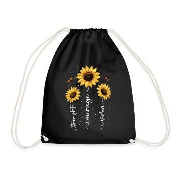 Fleurs d’été Fleur Inspiration Dicton de motivation - Sac de sport léger - noir - Devant