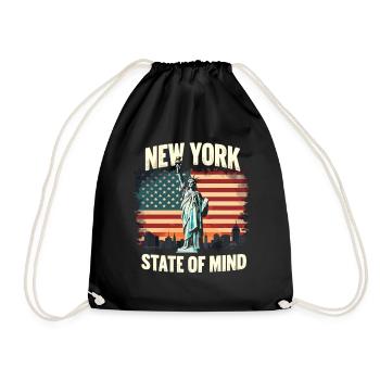 New York State of Mind Statue of Liberty Nyc - Drawstring Bag - black - Front