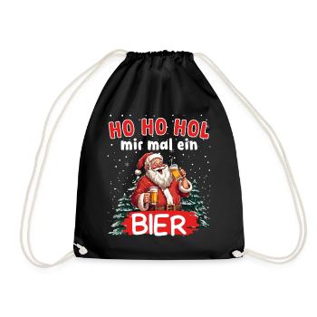 Ho Ho Hol Me Un Motif De Noël De Bière Avec - Sac de sport léger - noir - Devant