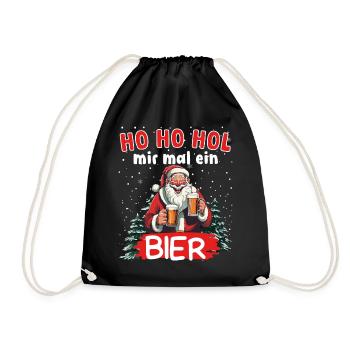 Ho Ho Hol Mir Mal Ein Bier Lustiger - Turnbeutel - Schwarz - Vorne