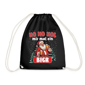 Ho Ho get me a beer funnier - Drawstring Bag - black - Front