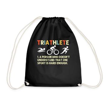 Triathlet Lustige Definition Retro Triathlon - Turnbeutel - Schwarz - Vorne