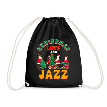 Christmas, Love & Jazz, Perfect for Music Fans - Drawstring Bag - black - Front