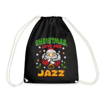 Christmas, Love & Jazz, Perfect for Music Fans - Drawstring Bag - black - Front