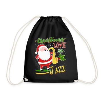 Christmas, Love & Jazz, Perfect for Music Fans - Drawstring Bag - black - Front