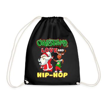 Noël, l’amour et le hip-hop, le look le plus frais du Père Noël - Sac de sport léger - noir - Devant