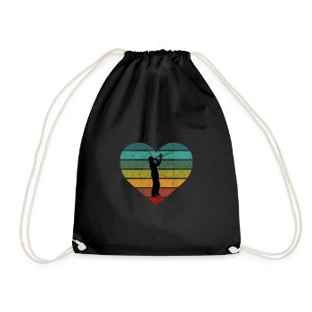 Tromboniste Silhouette Trombone Retro Coeur - Sac de sport léger - noir - Devant