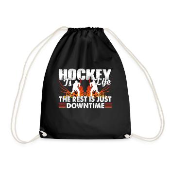 Hockey Is Life The Rest Is Just Downtime - Drawstring Bag - black - Front