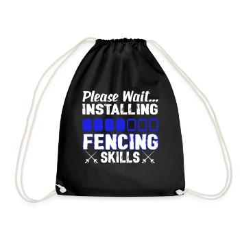 Installing Fencing Skills - Drawstring Bag - black - Front
