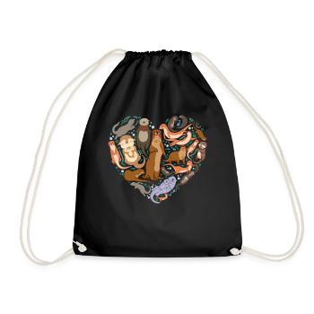 Cœur de loutre - Sac de sport léger - noir - Devant