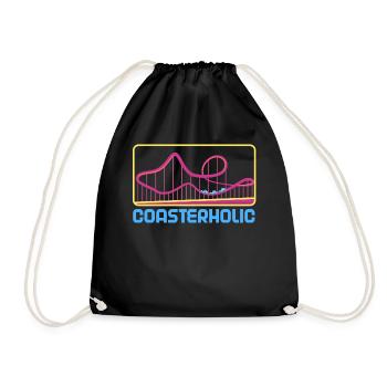 Roller coaster amusement park funfair amusement park - Drawstring Bag - black - Front