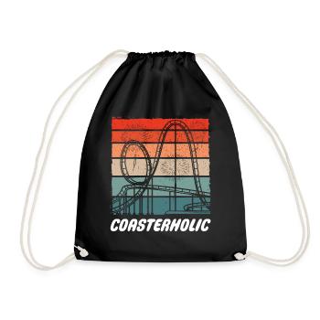Roller coaster amusement park funfair amusement park - Drawstring Bag - black - Front
