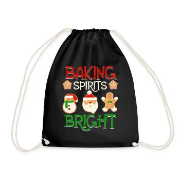 Noël, Amour et pâtisserie, Douce joie des fêtes - Sac de sport léger - noir - Devant