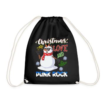 Rockige Weihnachten: Konzert Santa Claus Punk Rock - Turnbeutel - Schwarz - Vorne