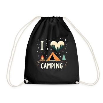 I Love Camping Camping Camper Camping Outdoor - Turnbeutel - Schwarz - Vorne