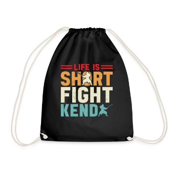 Japanese Kendo Martial Arts - Life is short fight - Turnbeutel - Schwarz - Vorne