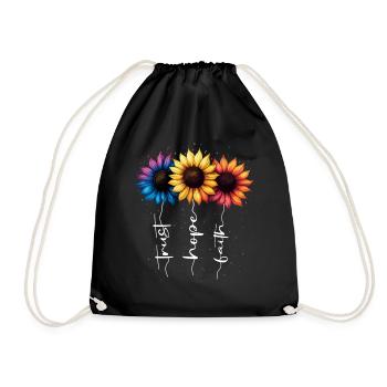 Summer Flowers Flower Inspiration Motivational Saying - Drawstring Bag - black - Front