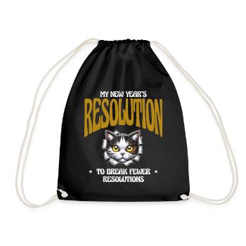 Ma résolution du Nouvel An de briser moins de résolutions - Sac de sport léger - noir - Devant