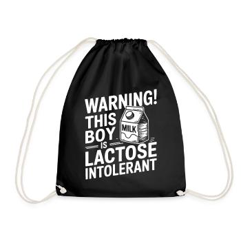 Lactose intolerance Lactose intolerant - Drawstring Bag - black - Front