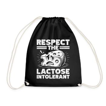 Lactose intolerance Lactose intolerant - Drawstring Bag - black - Front