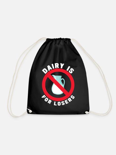 Lactose intolerance Lactose intolerant - Drawstring Bag - black