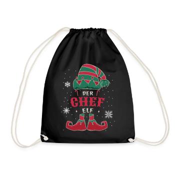 Elf Tenue de Noël Noël en famille - Sac de sport léger - noir - Devant