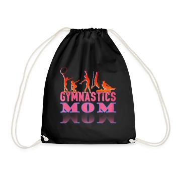 Gymnast Mom Funny Gymnastic - Drawstring Bag - black - Front