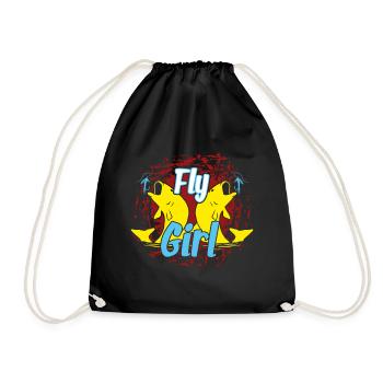 Fly Fishing Girl - Drawstring Bag - black - Front
