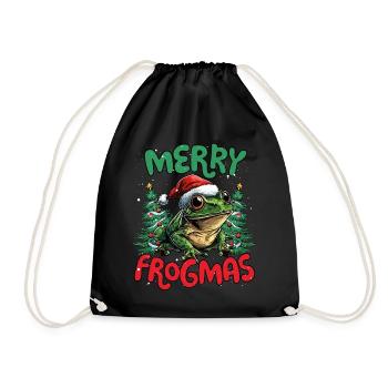 Merry Frogmas Drôle de grenouilles Noël - Sac de sport léger - noir - Devant