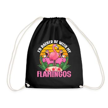 Je préfère être avec mes flamants roses - Pink Flamingo Lo - Sac de sport léger - noir - Devant