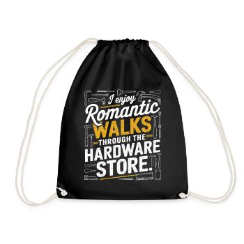 I Enjoy Romantic Hardware Store Tools Dad Handyman - Drawstring Bag - black - Front