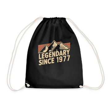 Legendär Seit 1977 Geburtstag - Turnbeutel - Schwarz - Vorne