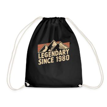 Legendary since 1980 Birthday - Drawstring Bag - black - Front