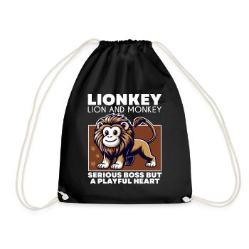 LEADER SÉRIEUX MAIS CŒUR JOUEUR - LION & SINGE - Sac de sport léger - noir - Devant