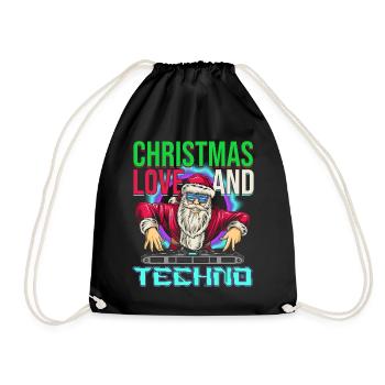 Noël Disco, Rave, Techno, House, Goa, Fête - Sac de sport léger - noir - Devant